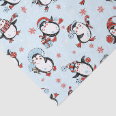 かわいいペンギンの冬の風景模様 薄葉紙 (詳細)