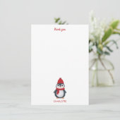 かわいいペンギンの冬の鳥たち 北極のクリスマス サンキューカード (スタンド正面)