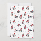 かわいいペンギンの冬の鳥たち 北極のクリスマス サンキューカード (裏面)