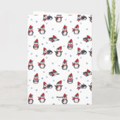 かわいいペンギンの冬の鳥 アルクティック クリスマス (裏面)