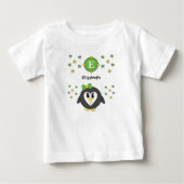 かわいいペンギンの名前の星 黄緑 ベビーTシャツ (正面)