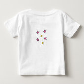 かわいいペンギンの名前の星 黄色 ピンク ベビーTシャツ (裏面)