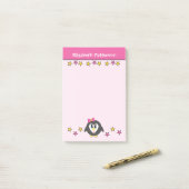 かわいいペンギンの名前は、ピンクと黄色の星たちよ！ ポストイット (デスク上)