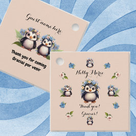 かわいいペンギンの名前バイリンガル文字グラシア感謝していス フェイバータグ