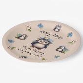 かわいいペンギンの名前バイリンガル文字フェリズクンプレーニョ ペーパープレート (アングル)