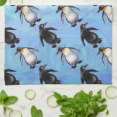 かわいいペンギンの天地パターン キッチンタオル (折り畳み)