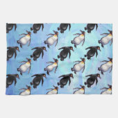 かわいいペンギンの天地パターン キッチンタオル (横)