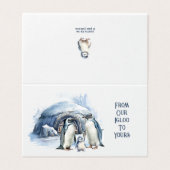 かわいいペンギンの家族が心を温めるクリスマスカード (外部フラット)