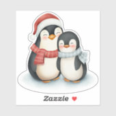 かわいいペンギンの家族クリスマス シール (シート)