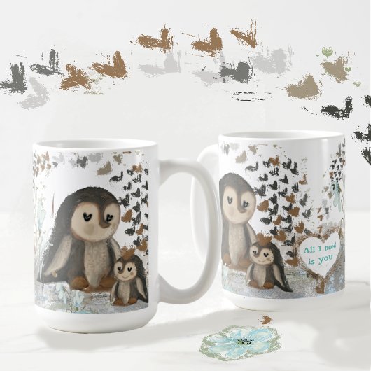 かわいいペンギンの家族マグカップ コーヒーマグカップ