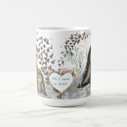 かわいいペンギンの家族マグカップ コーヒーマグカップ (中央)