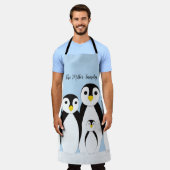 かわいいペンギンの家族 エプロン (着用した状態)