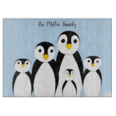 かわいいペンギンの家族 カッティングボード (正面)