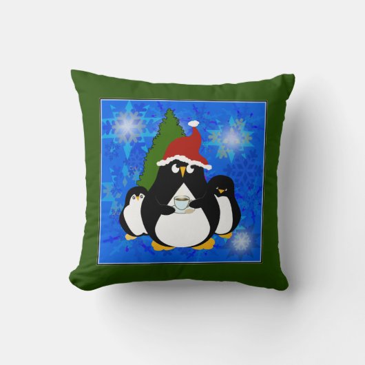 かわいいペンギンの家族 クッション (正面)