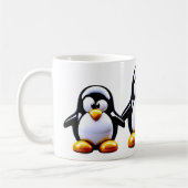 かわいいペンギンの家族  コーヒーマグカップ (左)