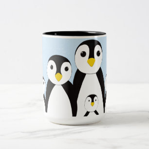 かわいいペンギンの家族 ツートーンマグカップ