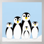 かわいいペンギンの家族 ポスター (正面)