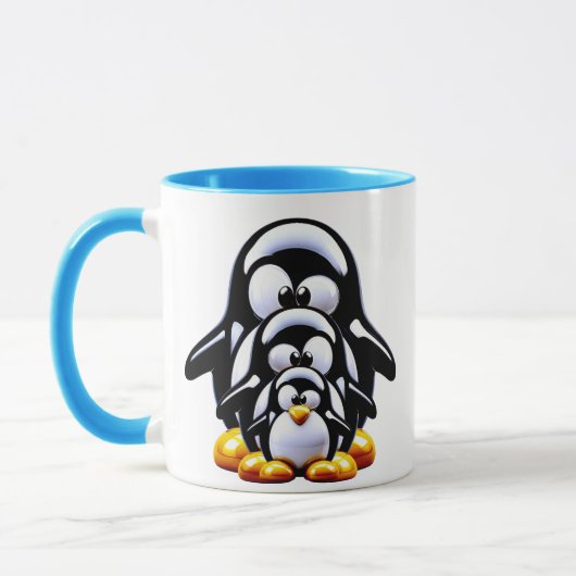 かわいいペンギンの家族 マグカップ (左)