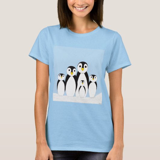 かわいいペンギンの家族 Tシャツ (正面)