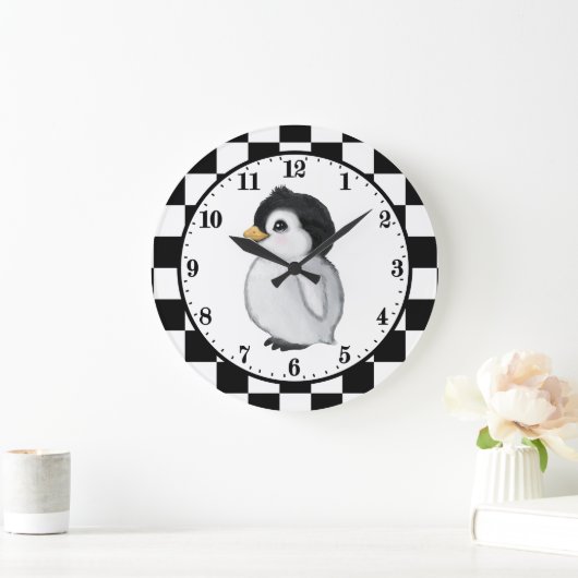 かわいいペンギンの愛動物 ラージ壁時計 (ホーム)