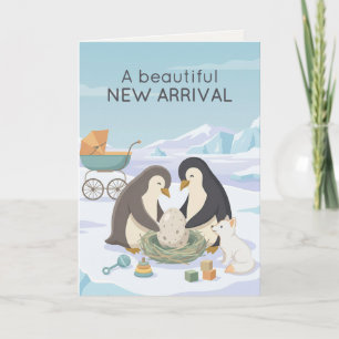 かわいいペンギンの新米ベビー   美しい新米ベビー カード