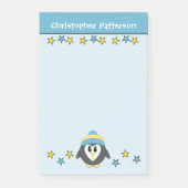 かわいいペンギンの星の名前の子供たち青黄色 ポストイット (正面)