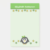 かわいいペンギンの星の名前キッズ緑黄色 ポストイット (正面)