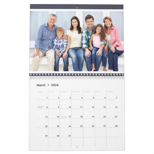 かわいいペンギンの森あなたの写真を追加 カレンダー (3月 2026)