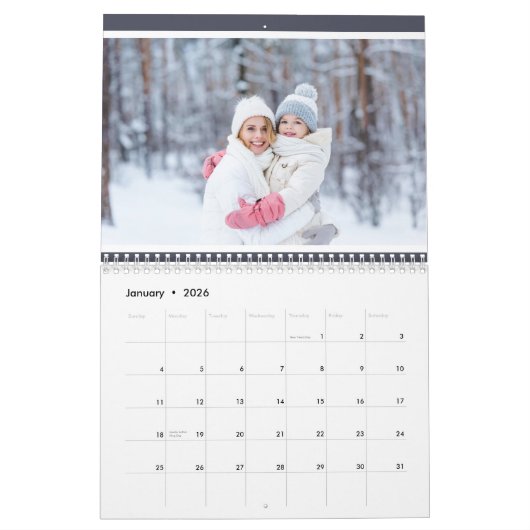 かわいいペンギンの森あなたの写真を追加 カレンダー (1月 2026)