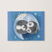 かわいいペンギンの母とベビー ジグソーパズル (横)