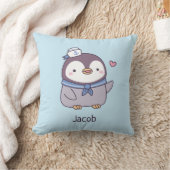 かわいいペンギンの水兵さんの子供部屋のインテリア クッション (ブランケット)