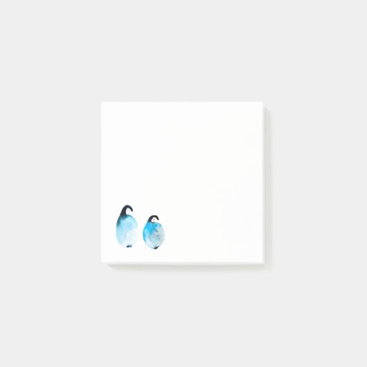 かわいいペンギンの水彩画アート ポストイット (正面)