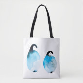 かわいいペンギンの水彩画 トートバッグ (正面)