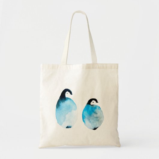 かわいいペンギンの水彩画 トートバッグ (正面)