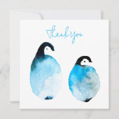 かわいいペンギンの水彩画 ノートカード (正面)