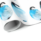 かわいいペンギンの水彩画 ラッピングペーパー (ロールコーナー)