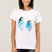 かわいいペンギンの水彩画 Tシャツ (正面)