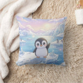 かわいいペンギンの氷山のクッション クッション (ブランケット)