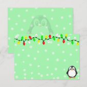 かわいいペンギンの漫画のカスタムクリスマス冬のデザイン ノートカード (正面/裏面)