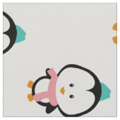 かわいいペンギンの漫画 ファブリック (クローズアップ)