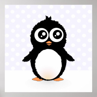 かわいいペンギンの漫画 ポスター