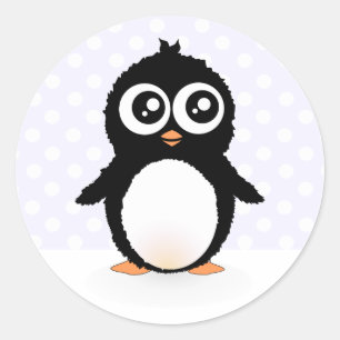 かわいいペンギンの漫画 ラウンドシール