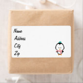 かわいいペンギンの漫画 ラベル (インサイチュ)