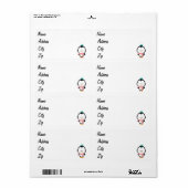 かわいいペンギンの漫画 ラベル (フルシート)