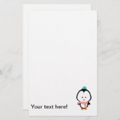 かわいいペンギンの漫画 便箋 (正面/裏面)