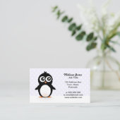 かわいいペンギンの漫画 名刺 (スタンド正面)