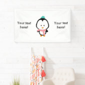 かわいいペンギンの漫画 横断幕 (インサイチュ)