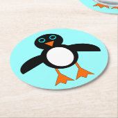 かわいいペンギンの紙コースター ラウンドペーパーコースター (アングル)