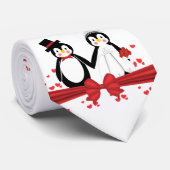 かわいいペンギンの花嫁及び新郎の結婚式の首のタイ ネクタイ (ロール)
