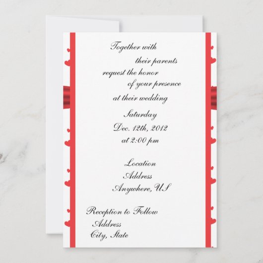 かわいいペンギンの花嫁及び新郎の結婚式招待状 招待状 (裏面)